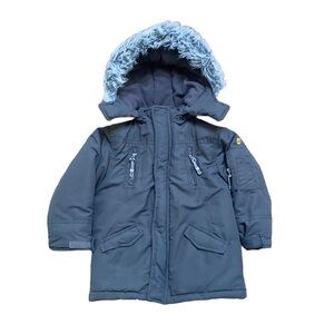 TIMBERLAND Gray Winter Hooded Double Zip Fleece Coat, size 4T